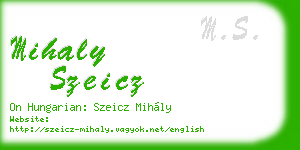 mihaly szeicz business card